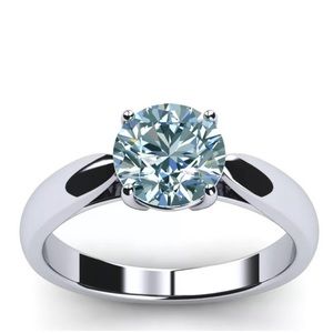 2.82ct VVS1 Ice Blue White Moissanite Diamond 925 Sterling Silver Solitaire Ring